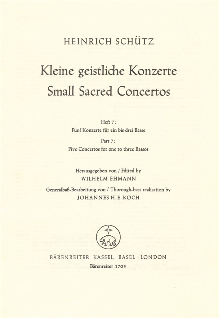 Small Sacred Concertos, Volume 7